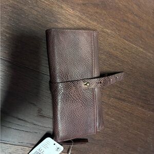Free People Brown Textured Leather Wallet